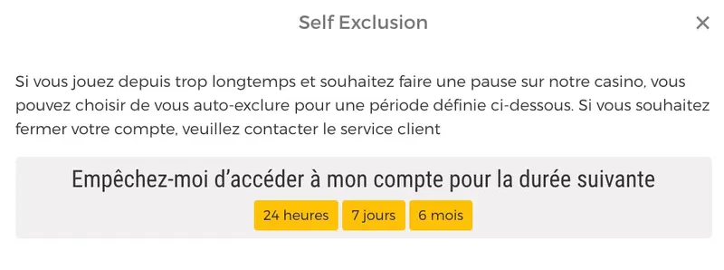 self exclusion