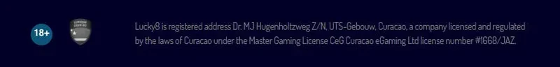 gaming licence in the footer of the onlince casino