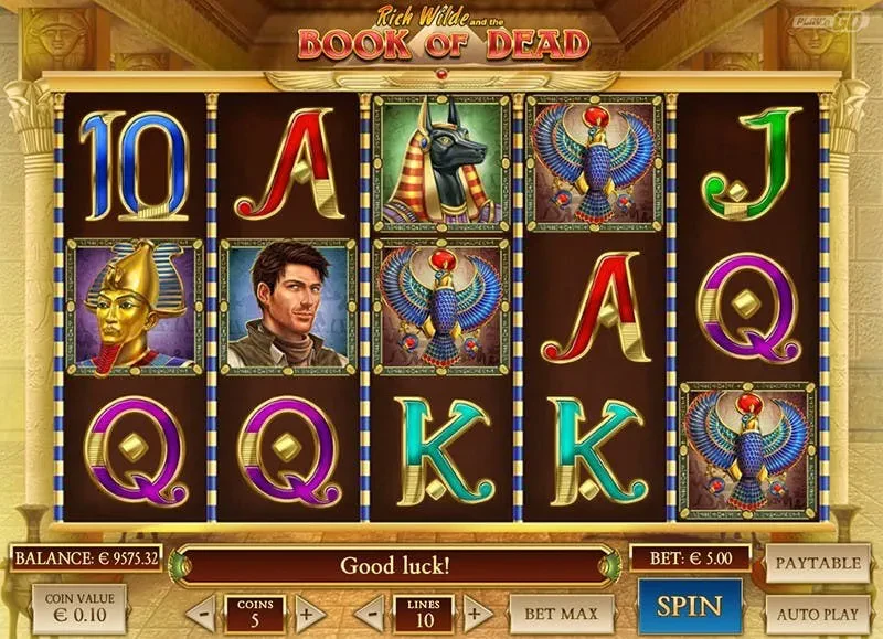 rich wild and the book of dead slot play'n go