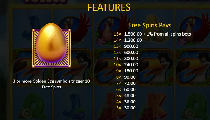 15 golden eggs bonus