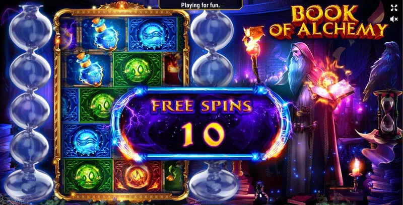 10 free spins bonus book of alchemy