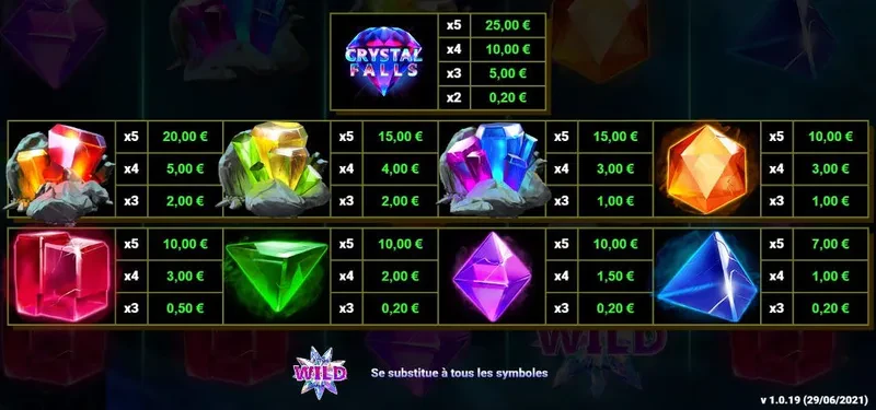 10 symboles crystal falls multimax