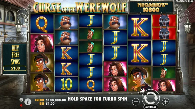 how curse of the wrewolf megaways slot works