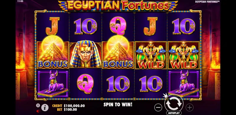 egyptian fortunes screenshot