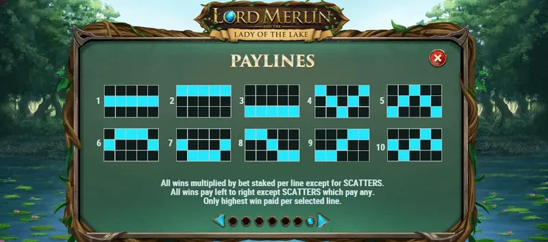 paylines lord merlin