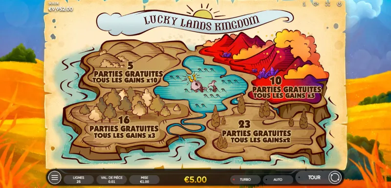 choix du bonus Lucky Lands