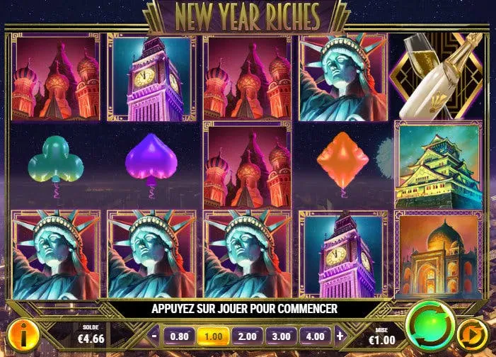 interface jeu new year riches