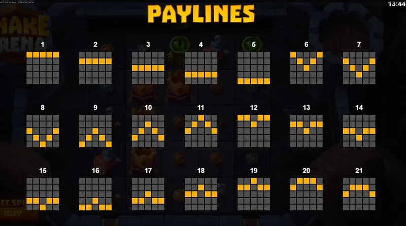 paylines snake arena