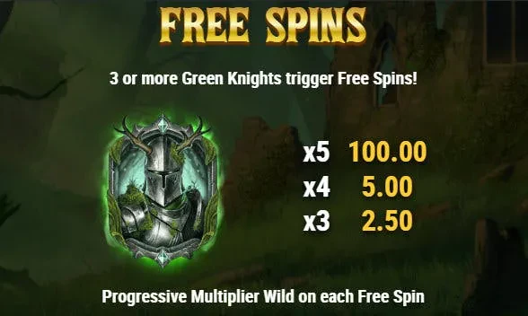 free spins the green knight