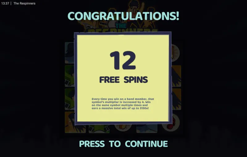 free spins the respinners