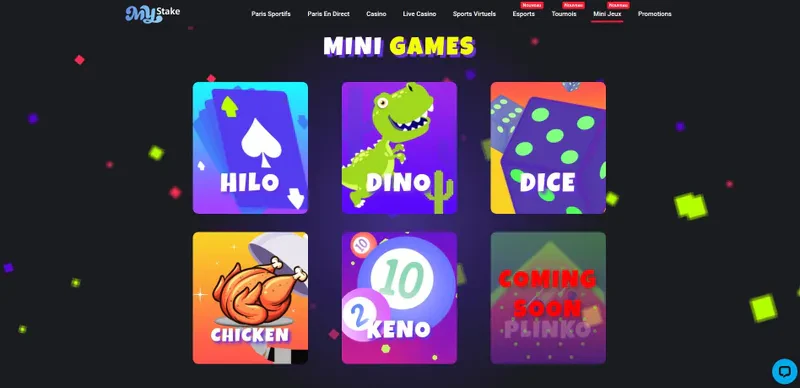 les mini jeux du casino en ligne mystake