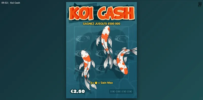 Koi Cash est un ticket à gratter où vous pourrez gagner jusqu’à 500 000 euros