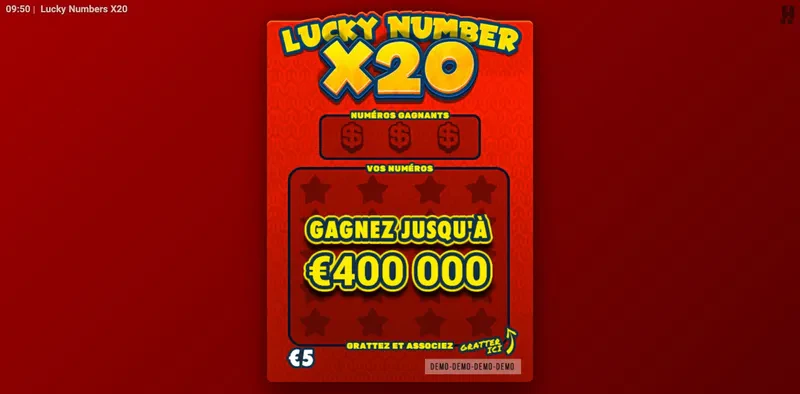 Lucky Number x 20 est un jeu à gratter d’Hacksaw Gaming où vous pourrez remporter 400 000 euros