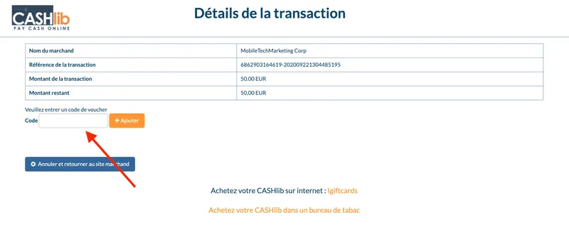 details transaction cashlib