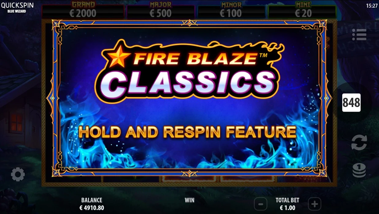 fire blaze classics hold and respin blue wizard