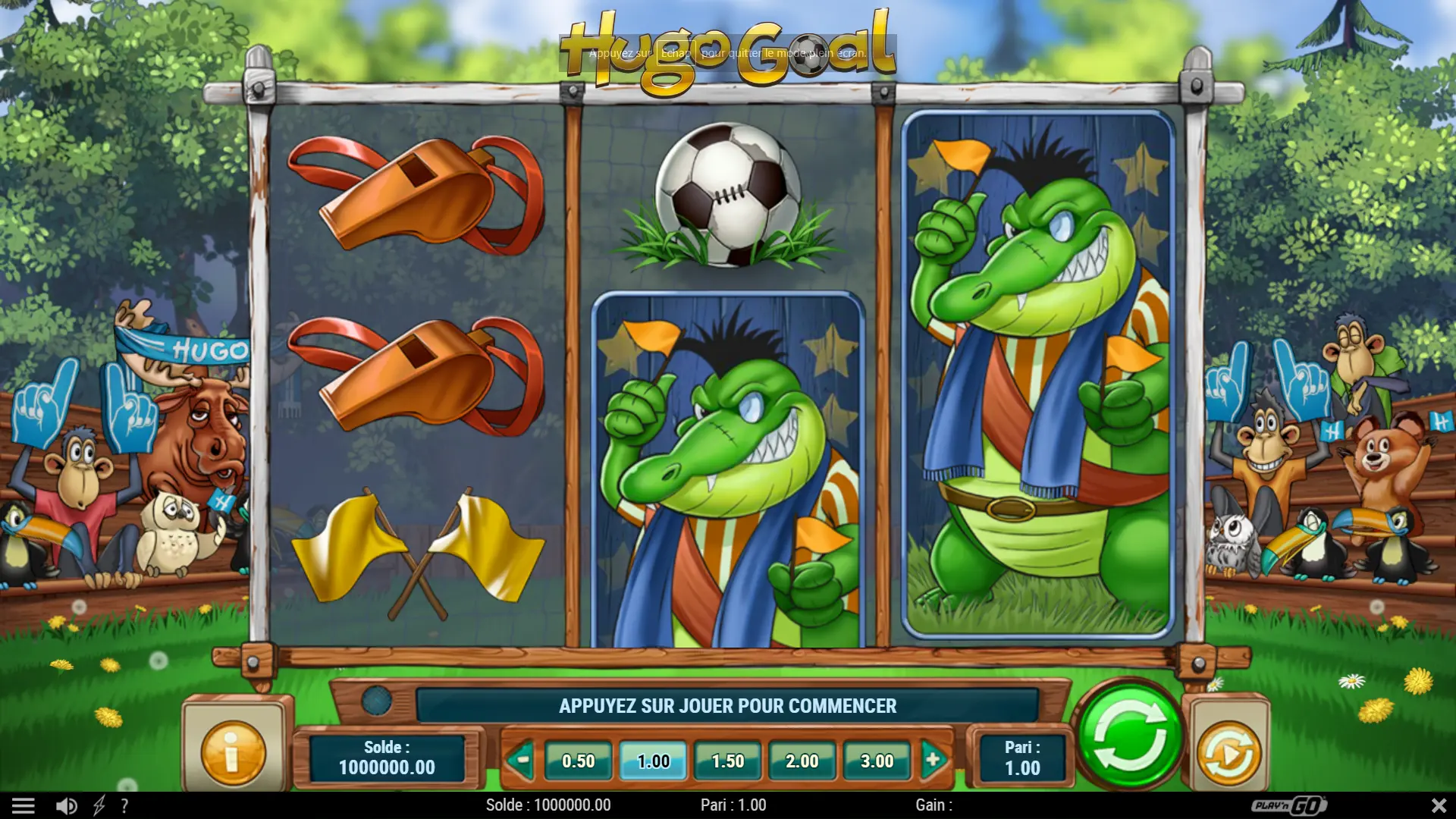 The Hugo Goal slot machine by Play'n GO