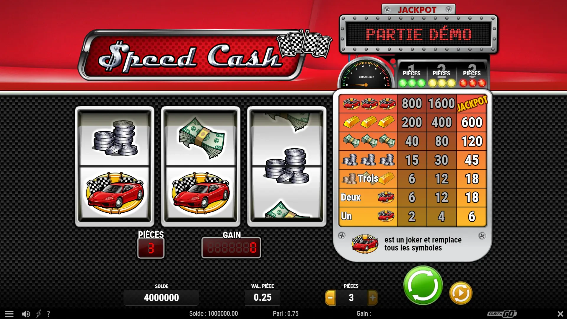 The Speed Cash slot machine by Play'n GO