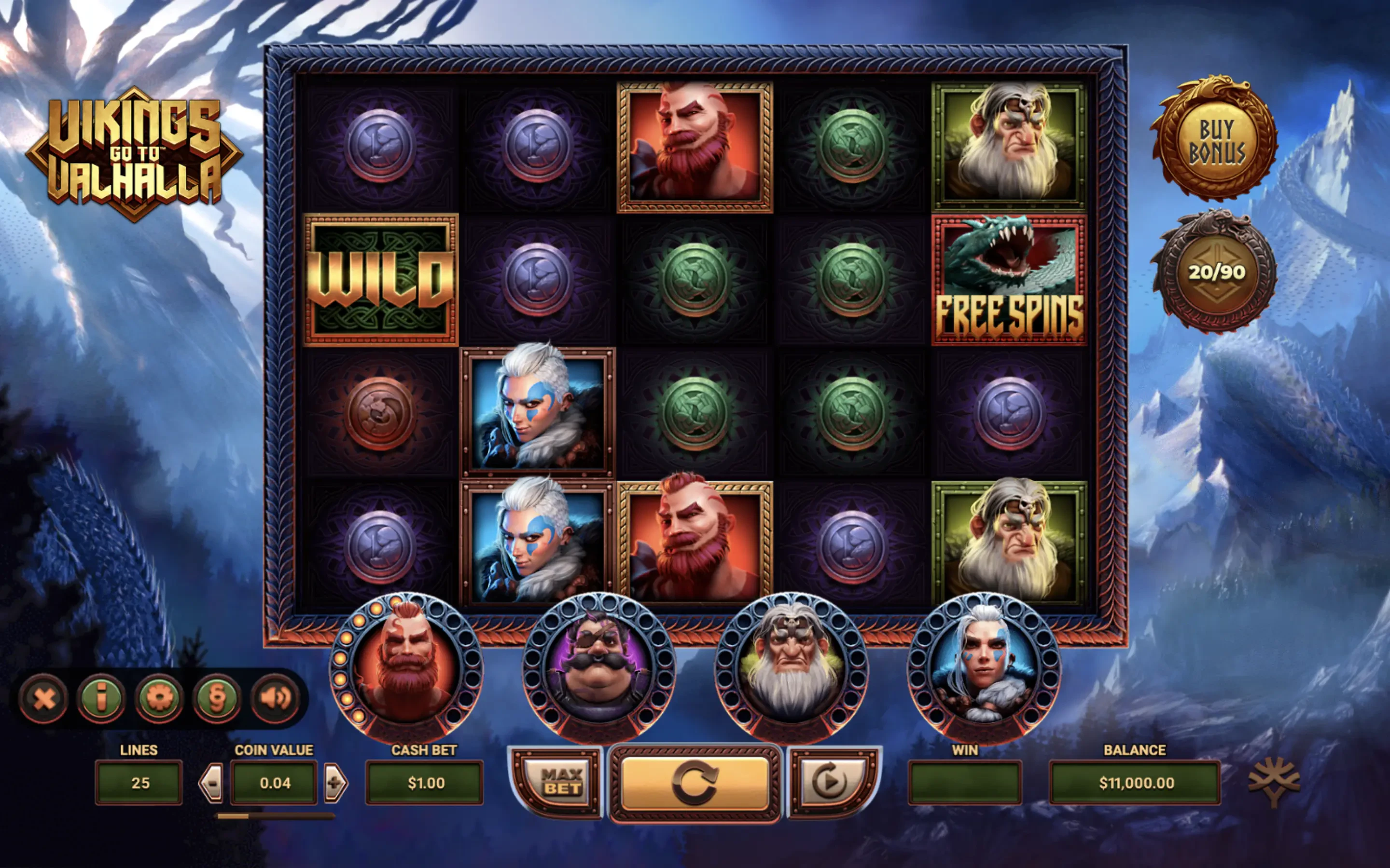 The Vikings Go To Valhalla slot machine by Yggdrasil