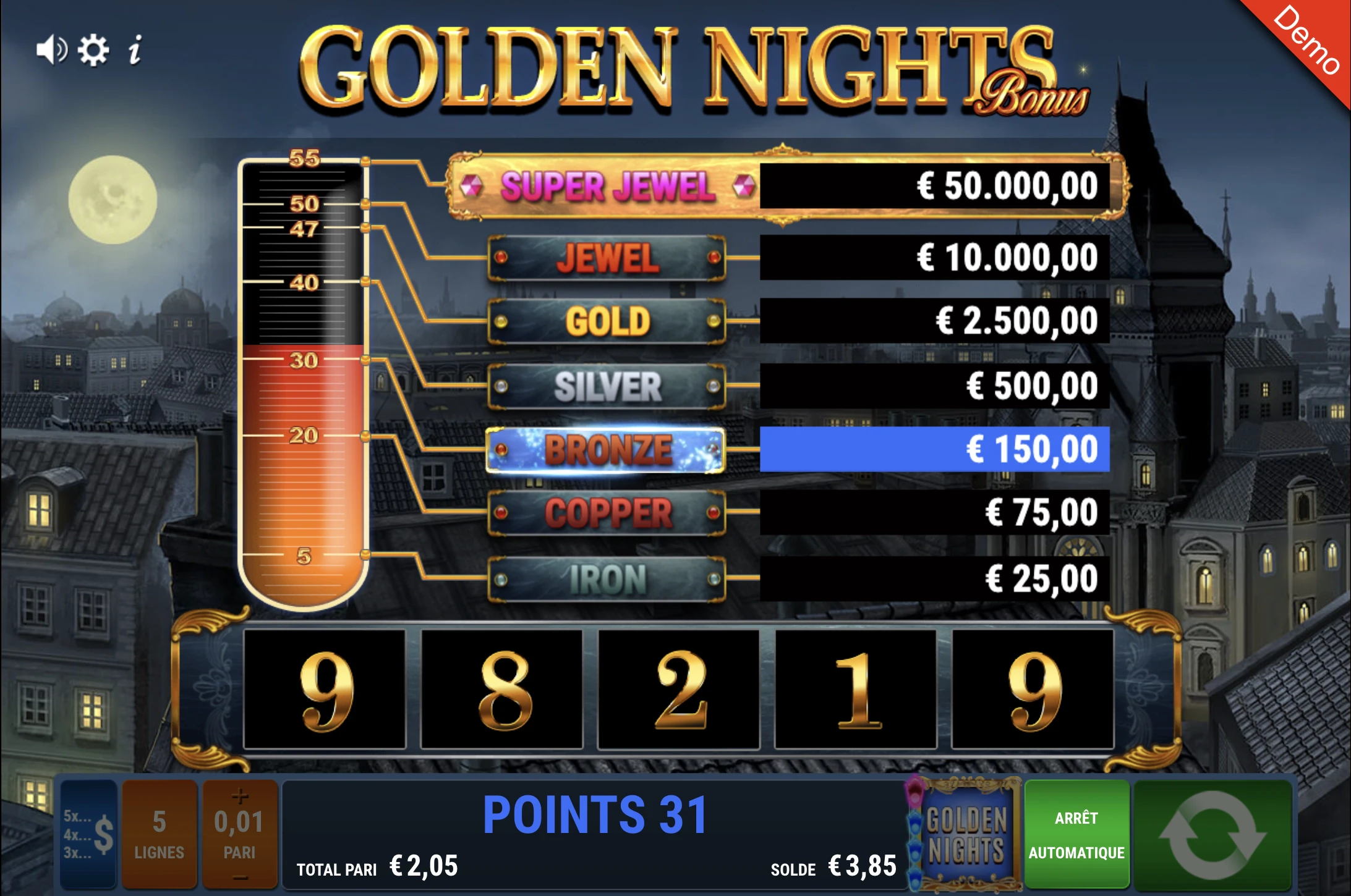 Fonctionnalité de base numéro 2 dans le jeu Roman Legions Golden Nights Bonus