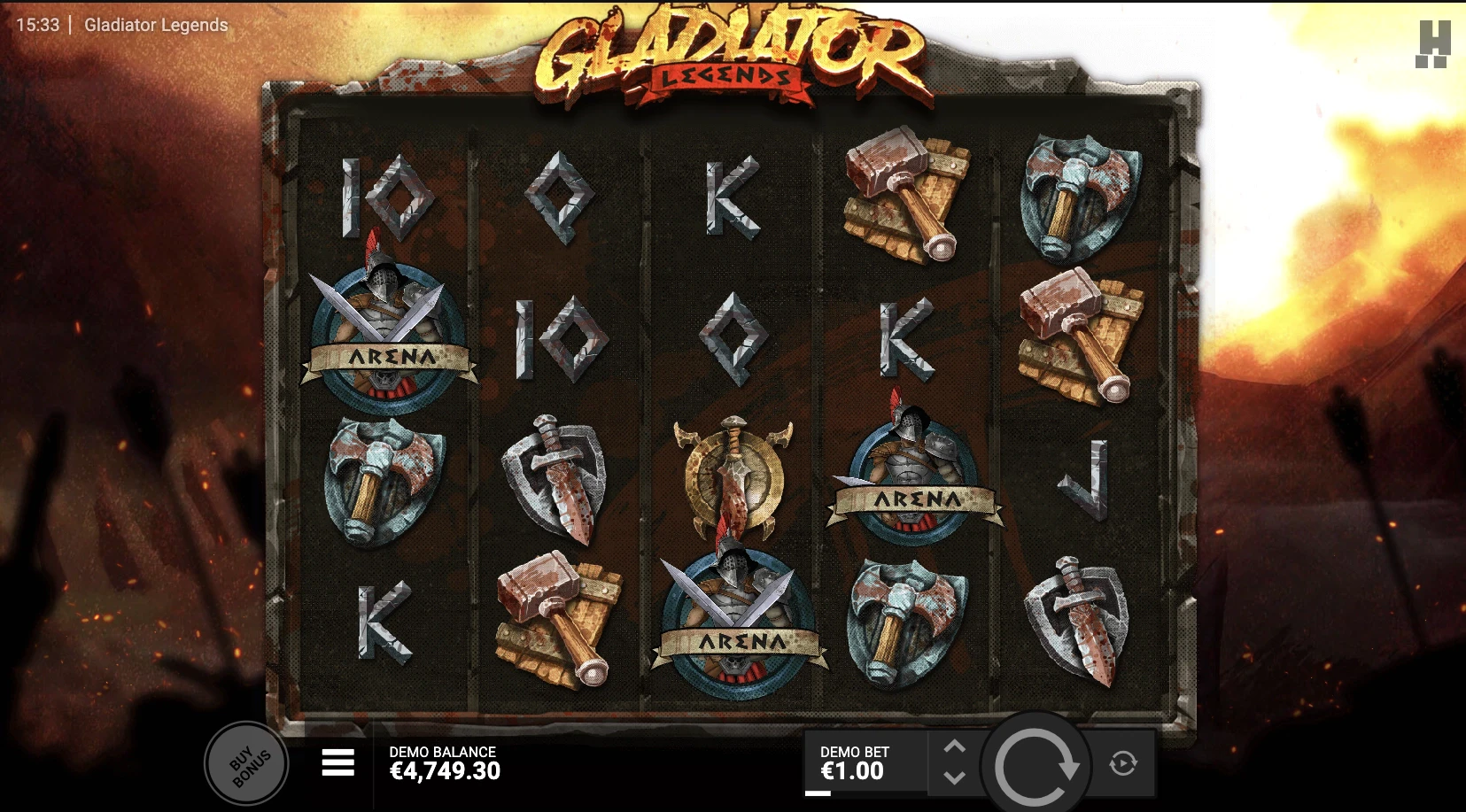 Obtention des parties bonus sur la machine a sous Gladiator Legends