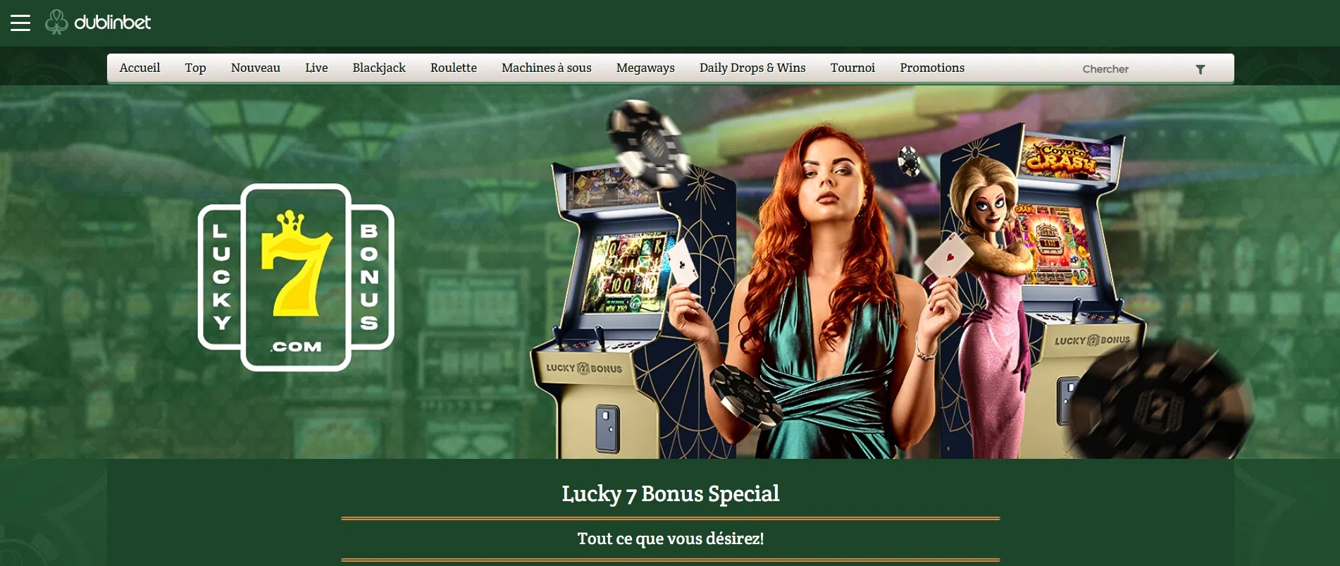 offre exclusive avec lucky7bonus sur le casino dublinbet