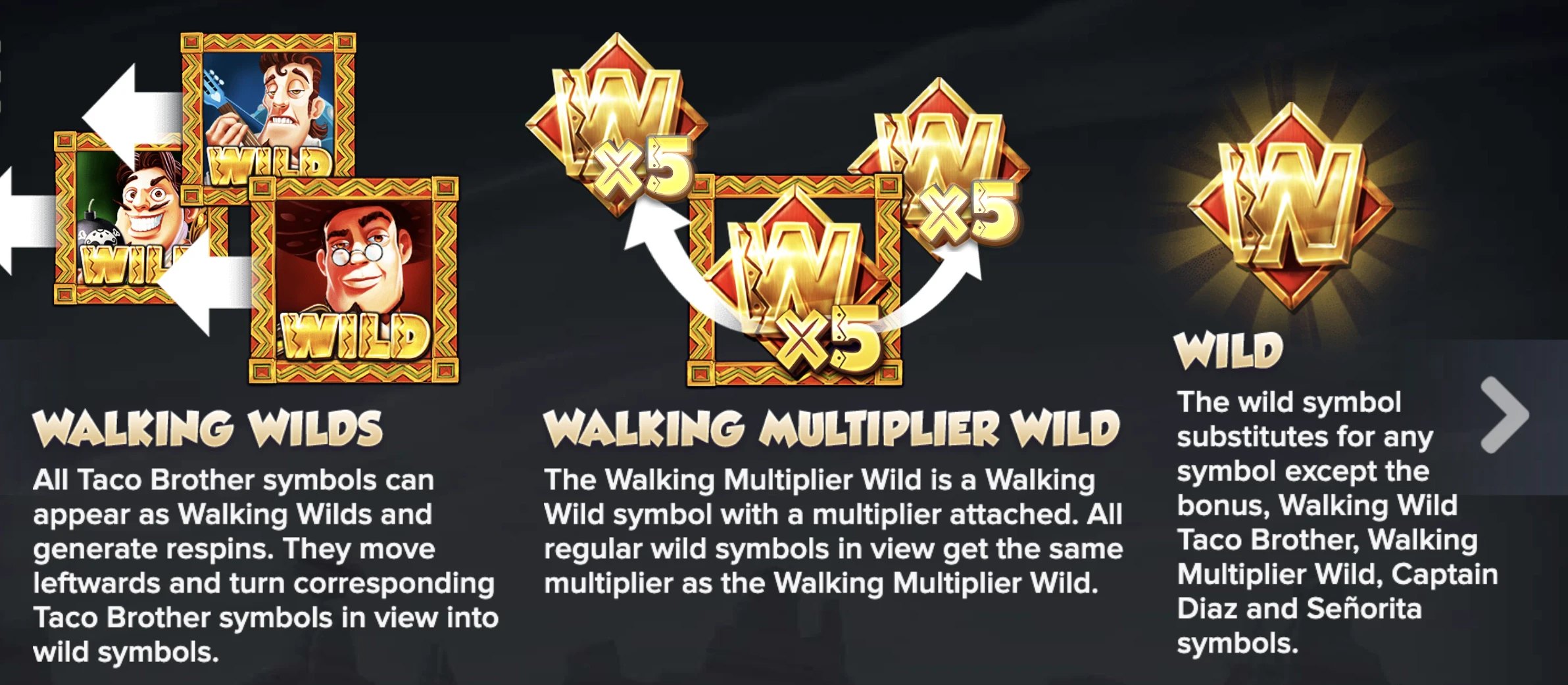 Symbole wild sur Taco Brothers Derailed à plusieurs fonctionnalités différentes