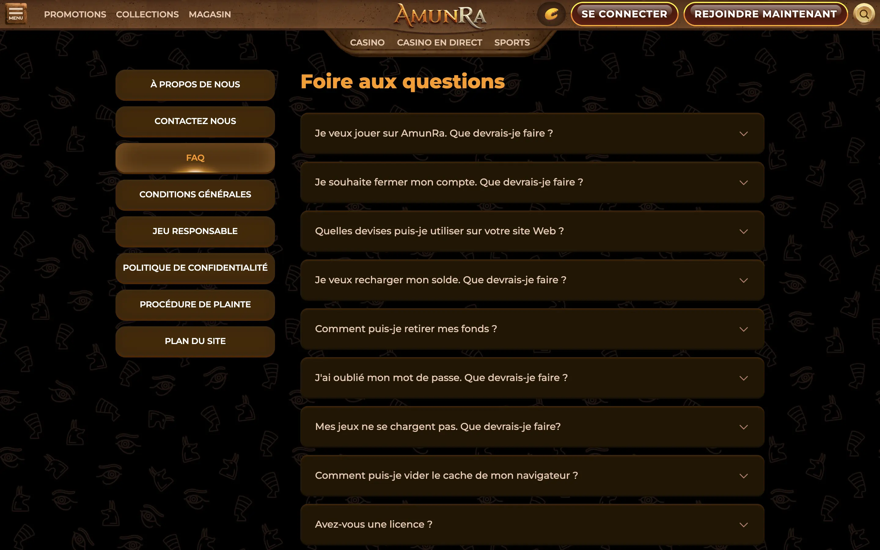 La FAQ est très complète sur AmunRa