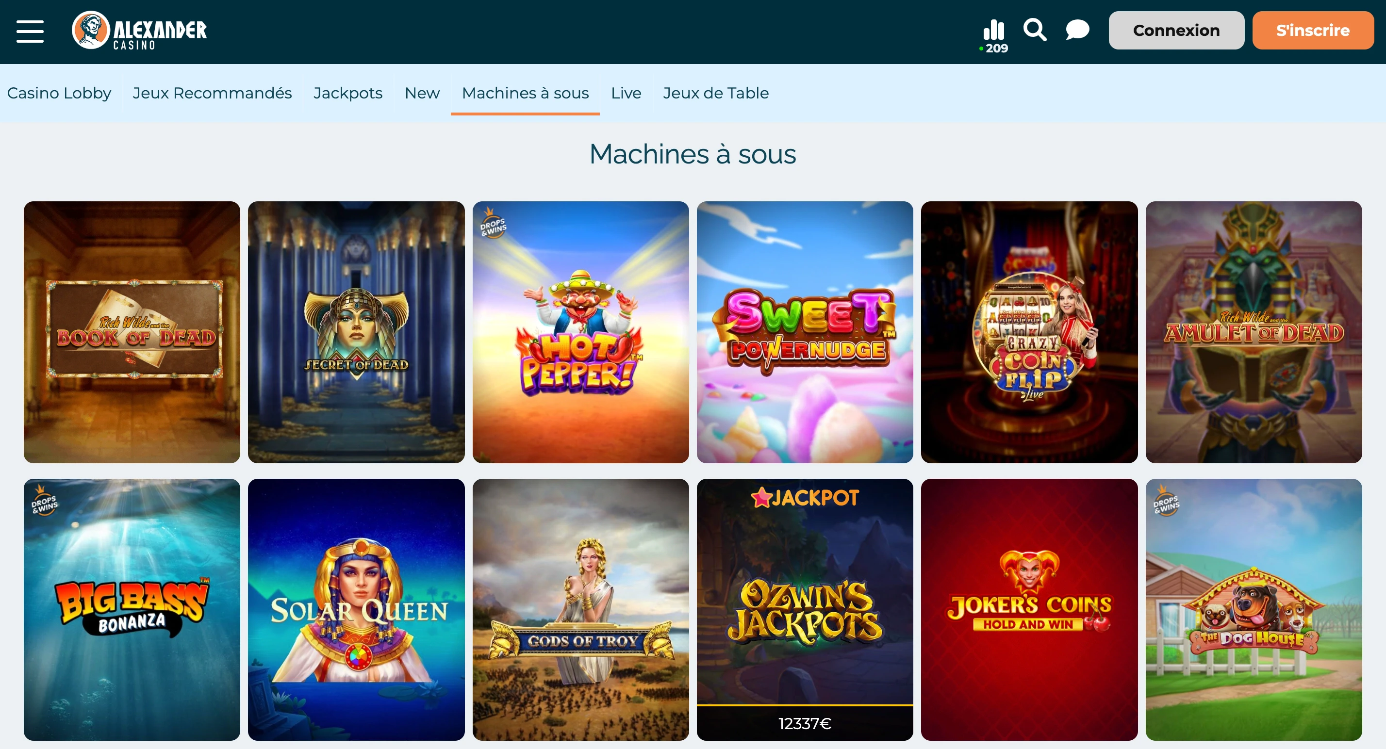 machines à sous alexander casino
