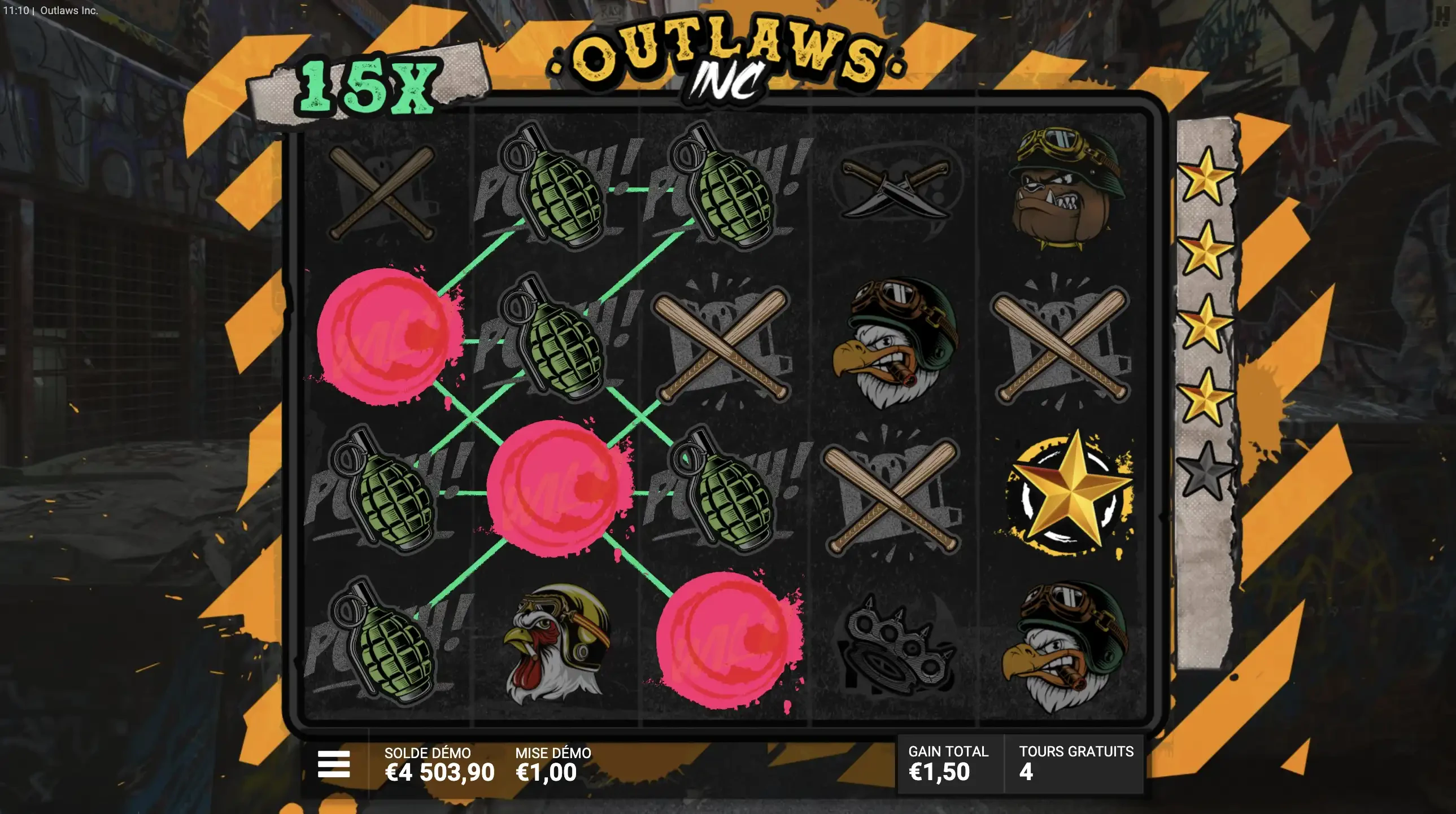Tours gratuits supplémentaires sur la machine à sous Outlaws du provider Hacksaw Gaming