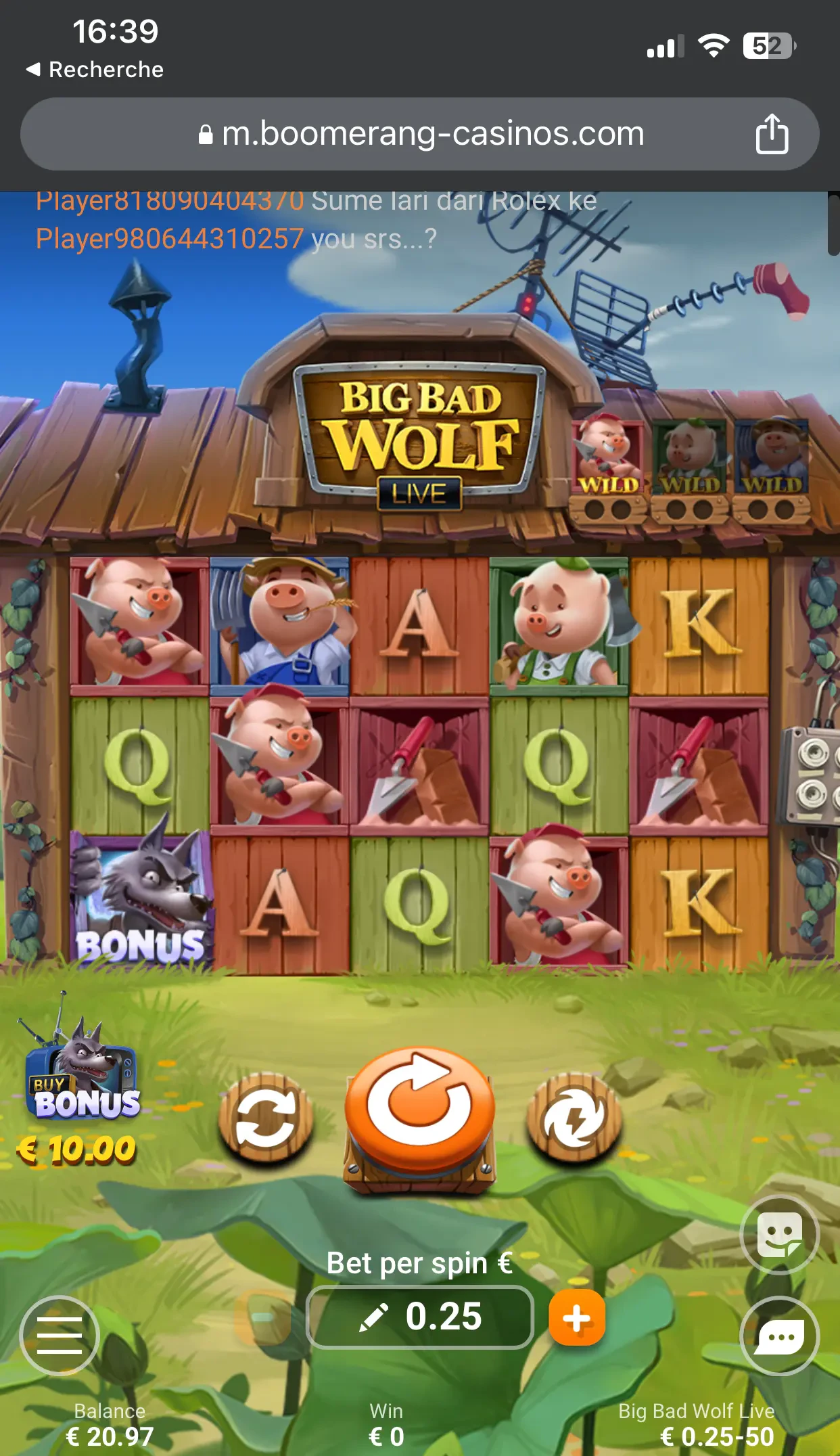 Big Bad Wolf Live jeu de base mobile