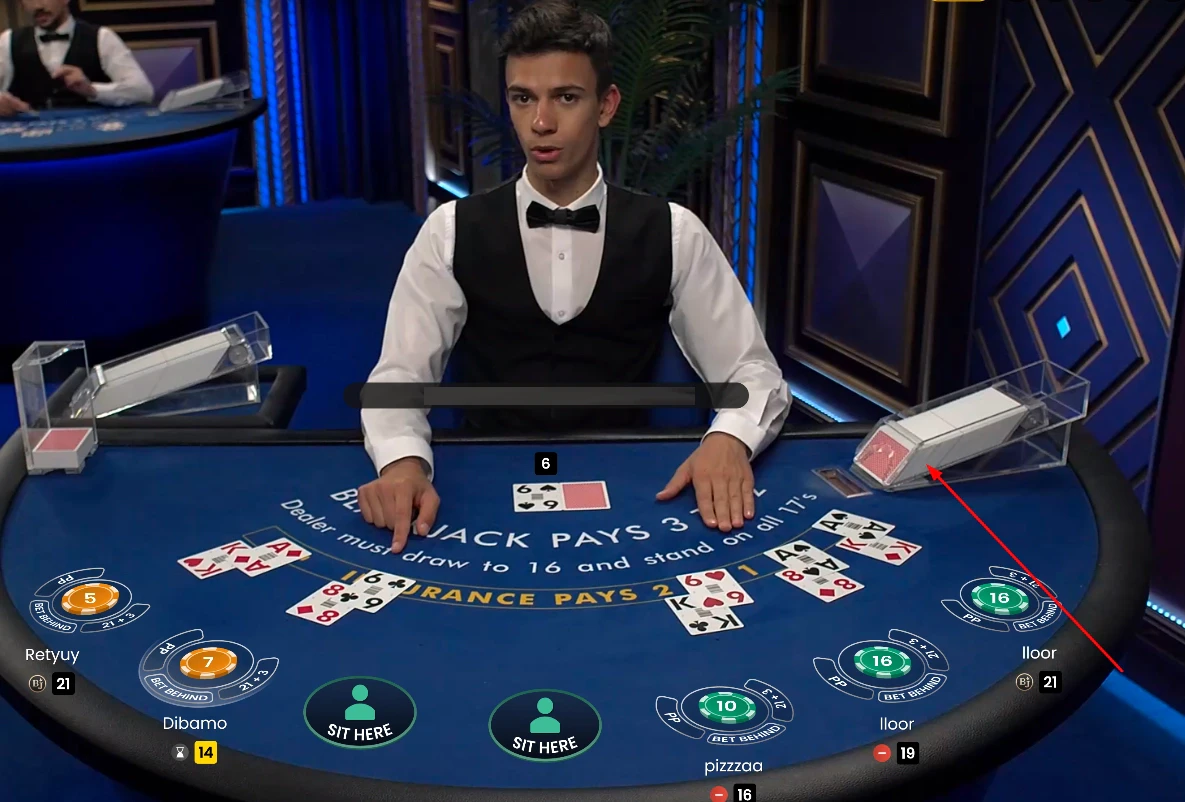 Un deck de croupier sur un casino en ligne contient 8 paquets différents