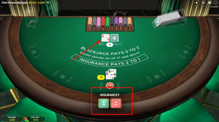 L'assurance au blackjack permet de voir votre main remboursée si le croupier a blackjack