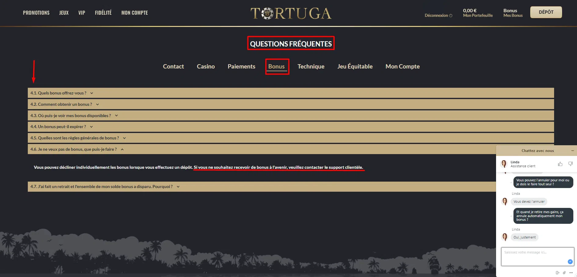 Service client Tortuga