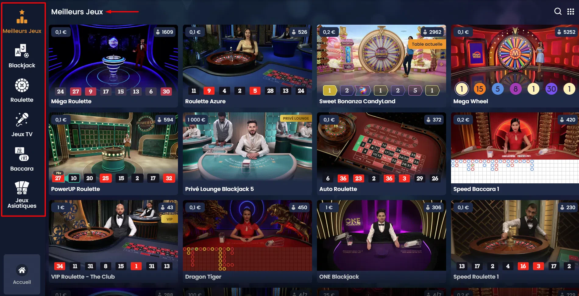 Pragmatic Play jeux en live casino