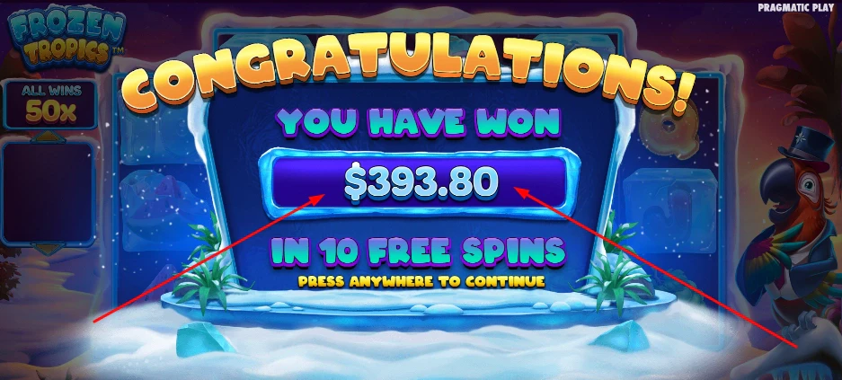 Slot machine winnings
