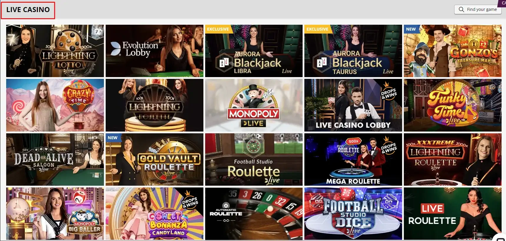 PlayAmo live casino
