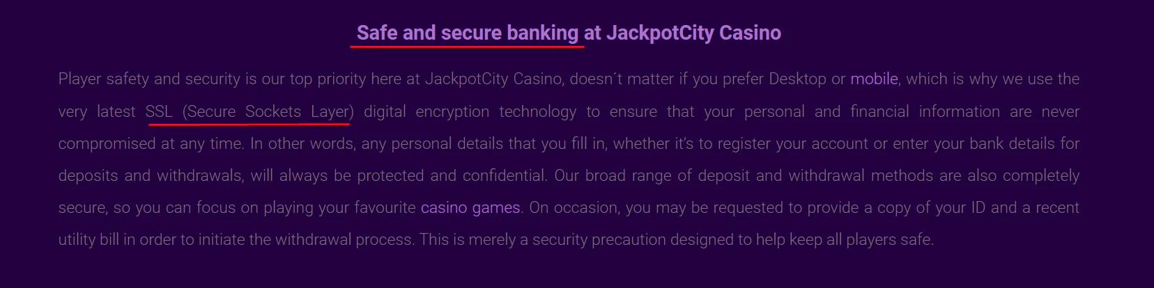 Jackpot City Security