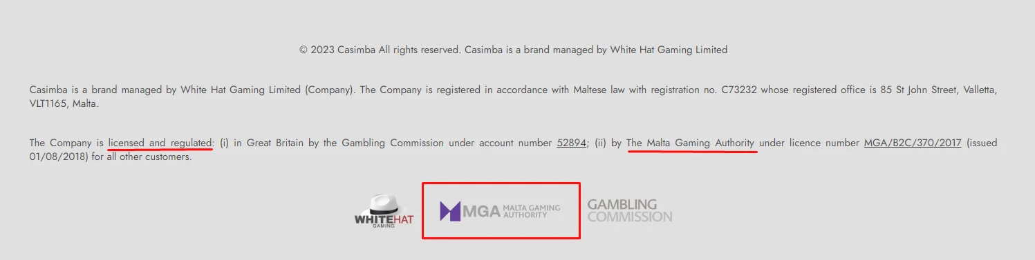 Casimba Gambling License