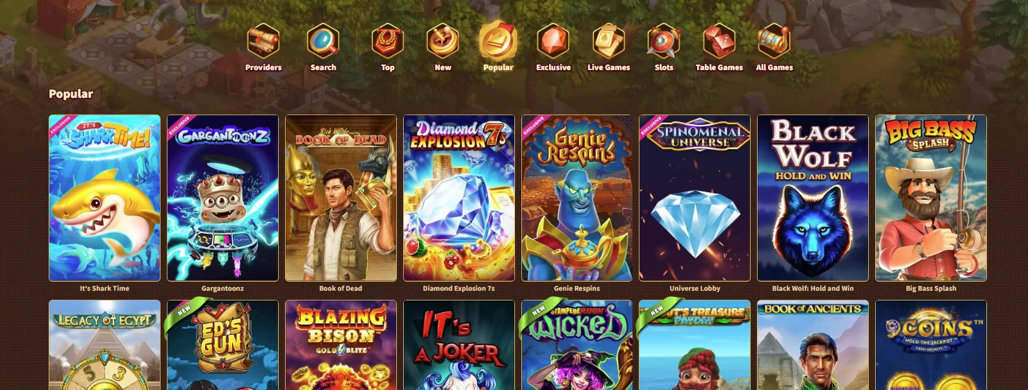 MyEmpire Casino Popular Games