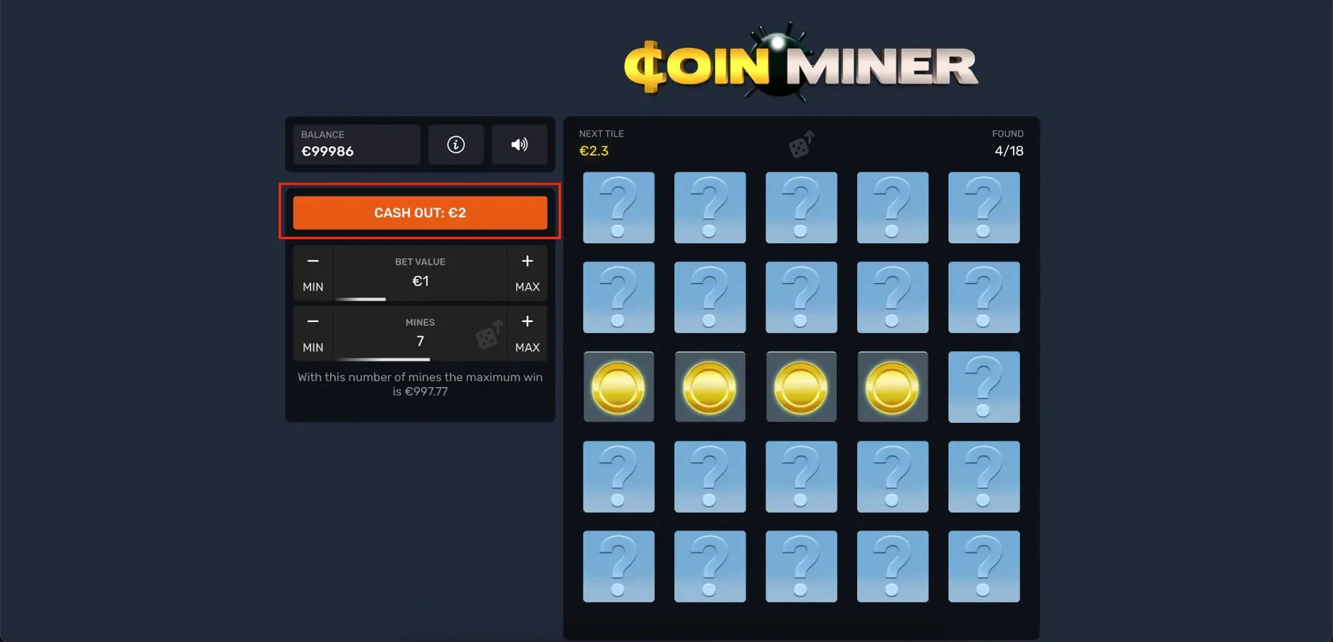 coin miner cashout