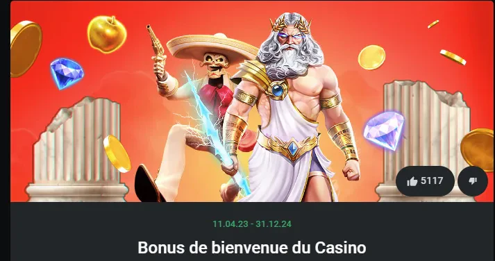 Bonus de bienvenue du Casino