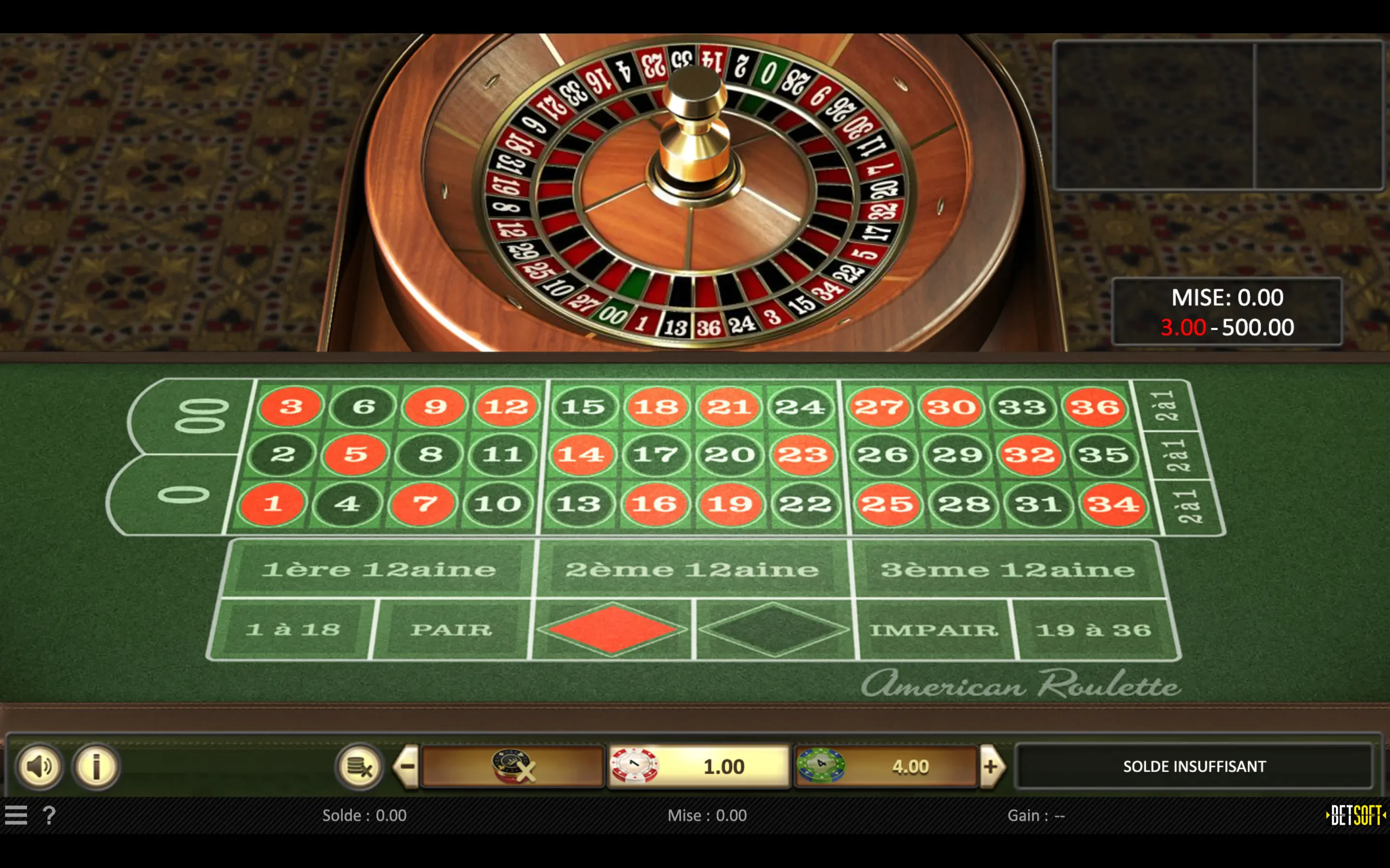 american roulette betsoft