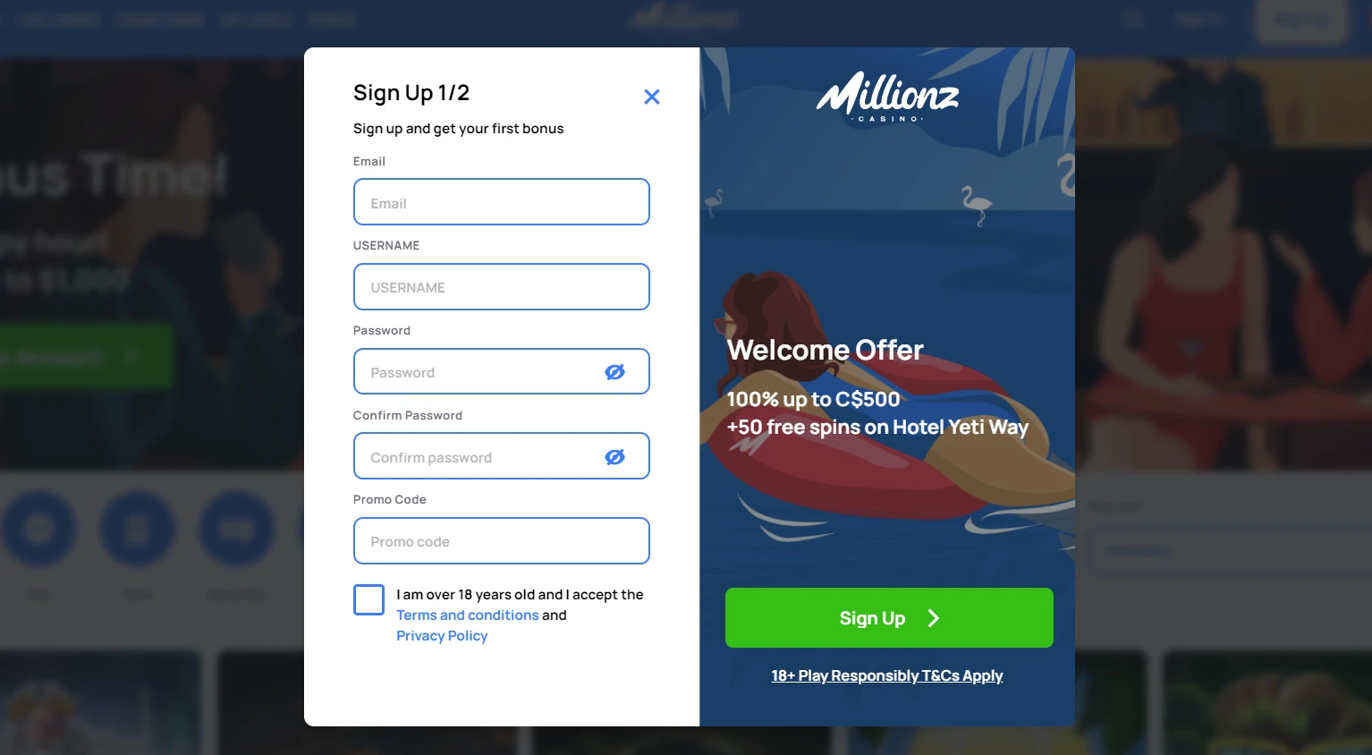 Millionz registration