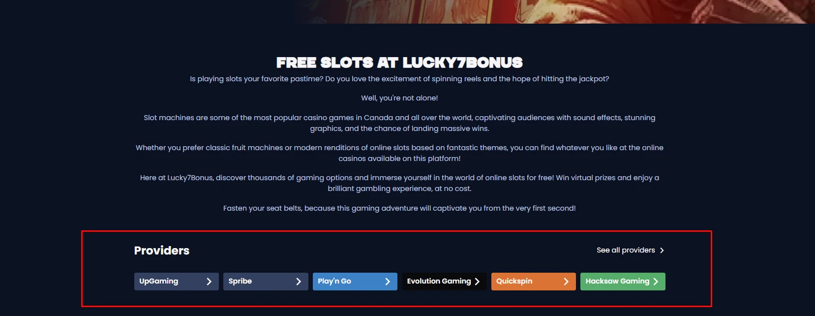 Free Slots at Lucky7Bonus