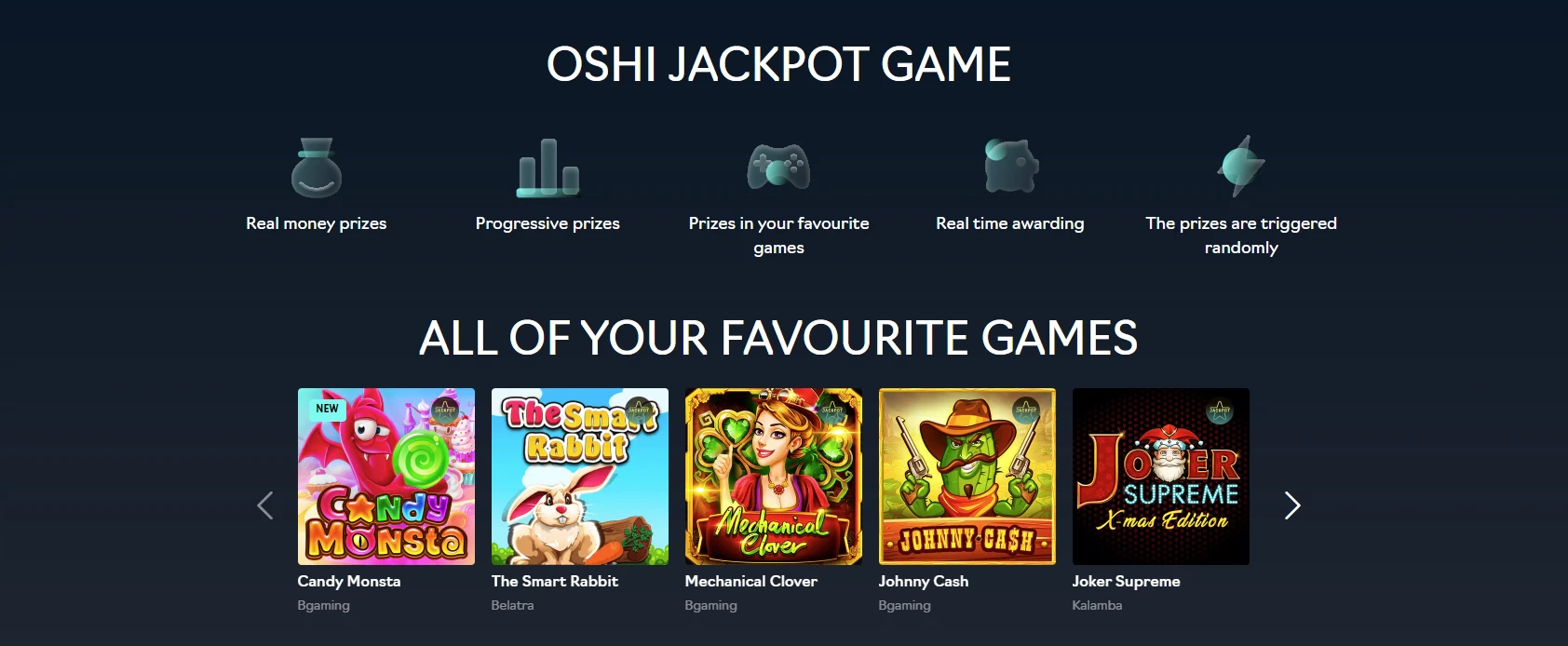 Oshi Jackpot Games