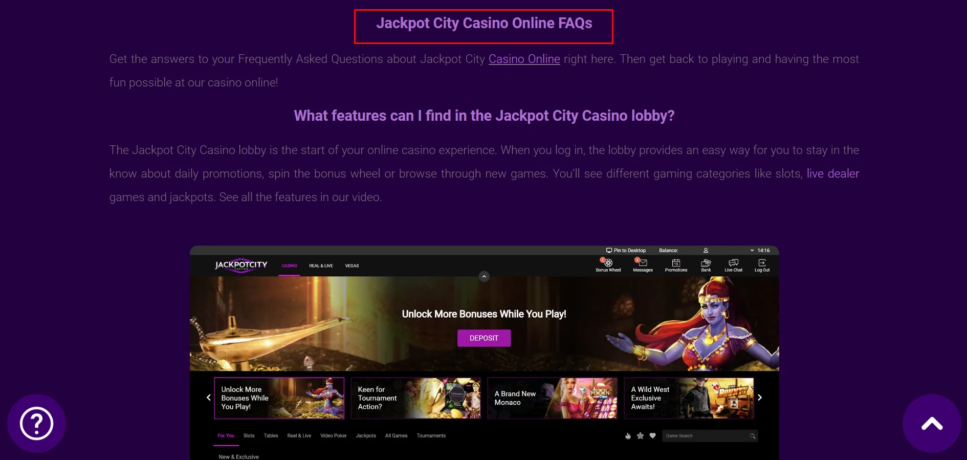 Jackpot City Casino Customer Service