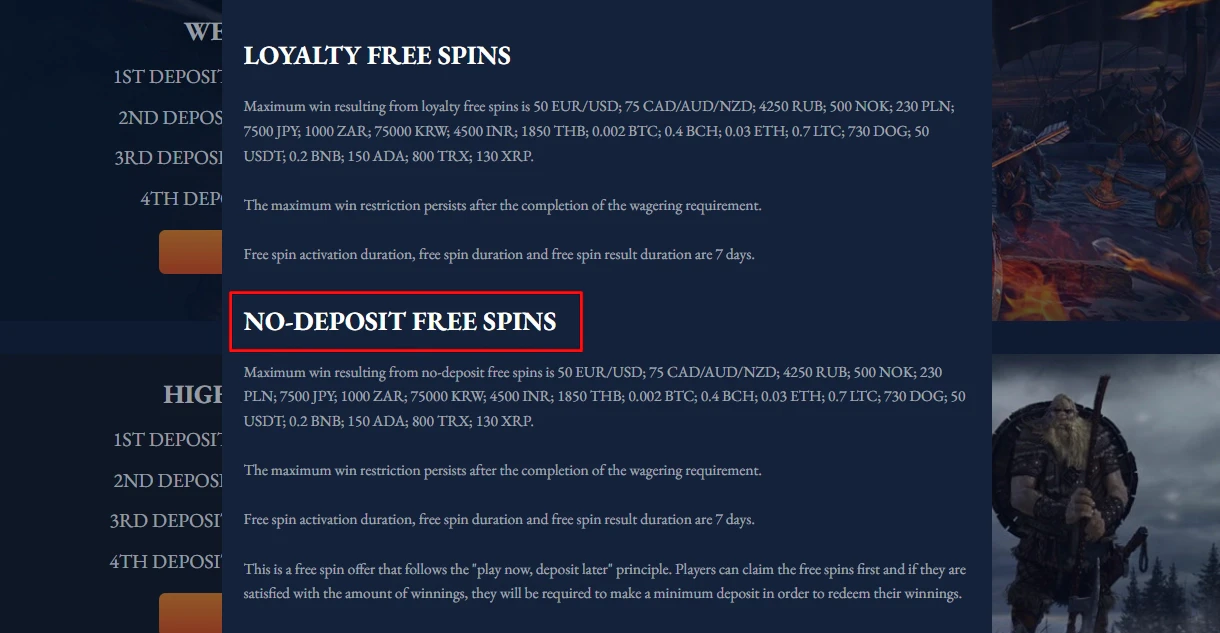 Axe Casino no deposit free spins