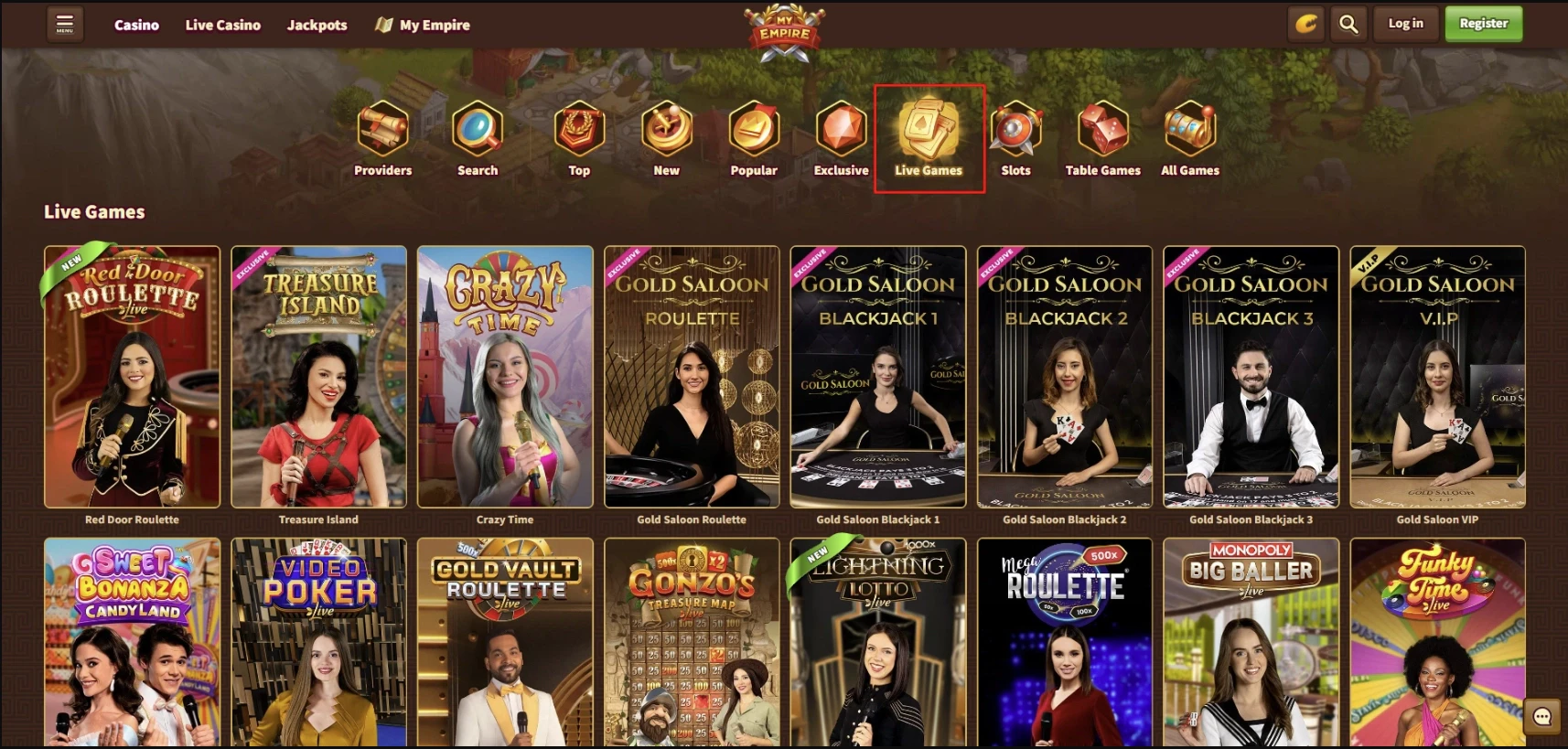 MyEmpire Casino Live Casino Games