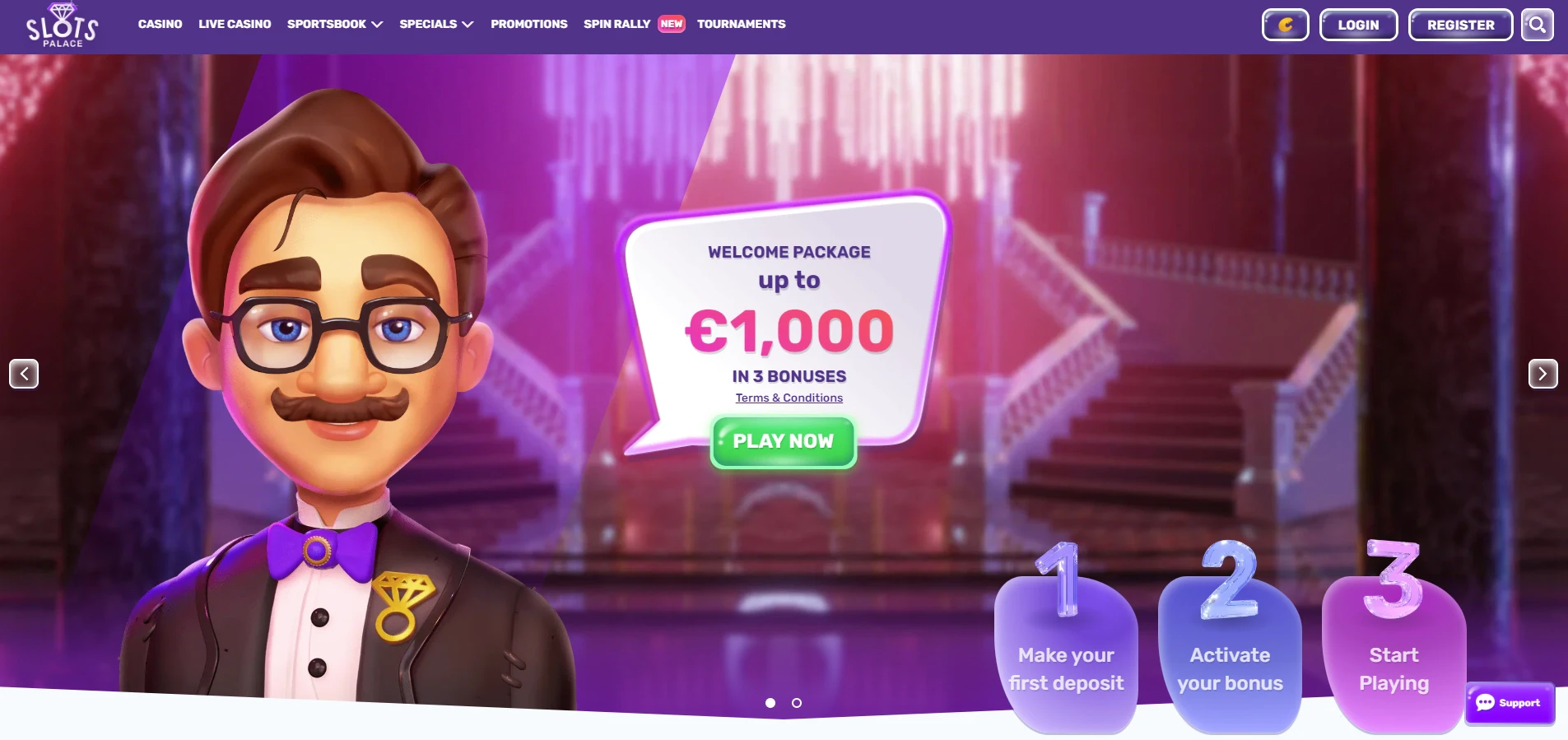 Slots Palace Home Page