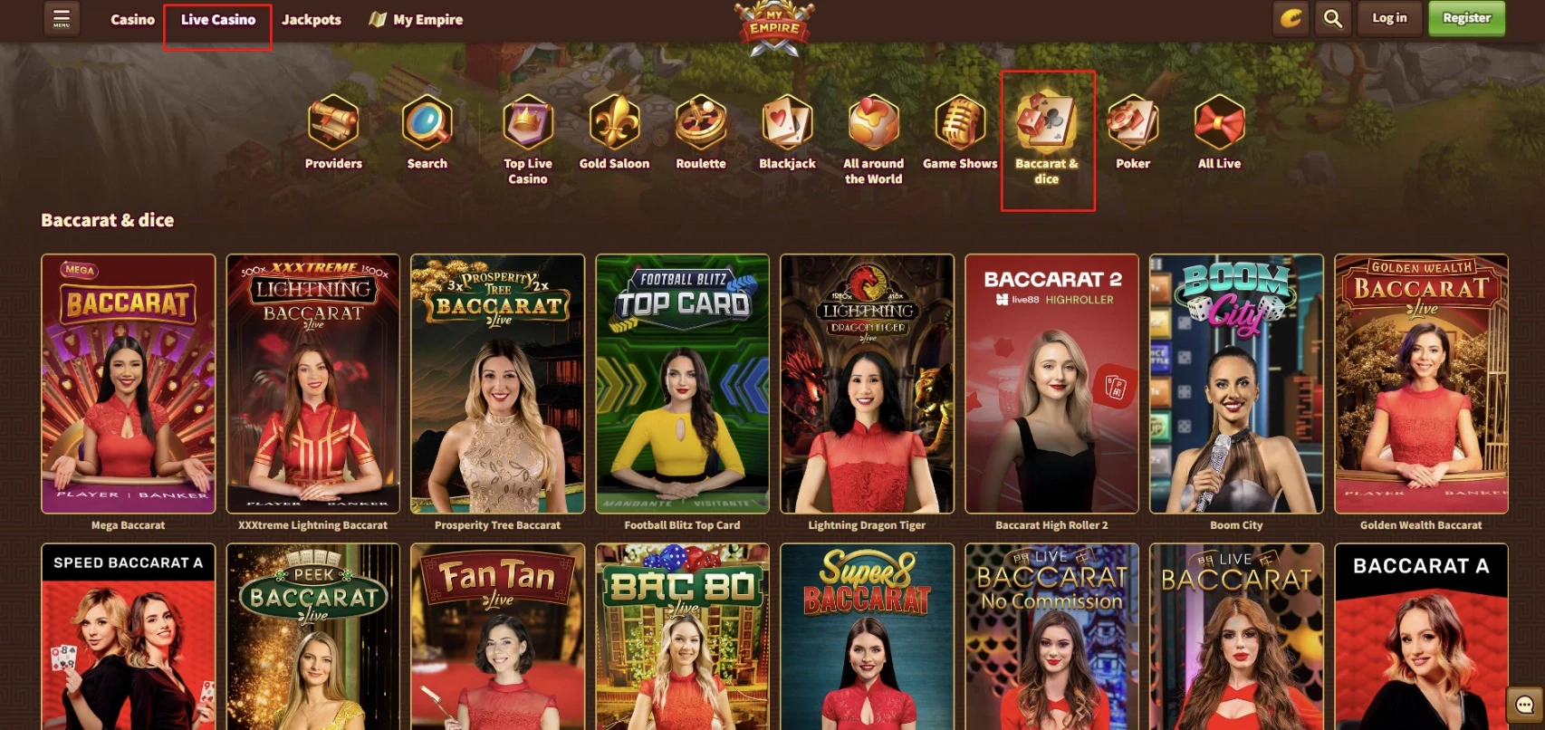 MyEmpire Casino Baccarat